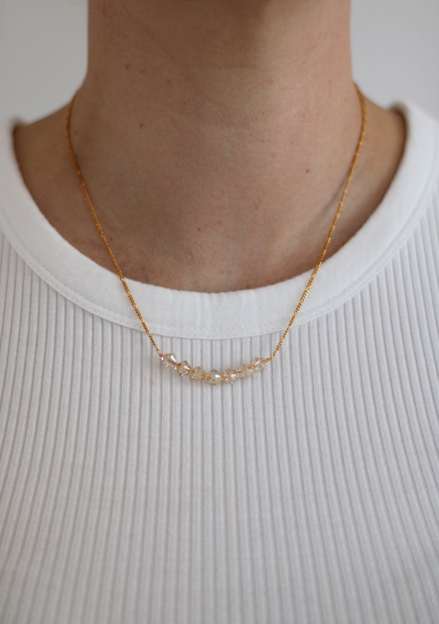Crystal Necklace Beige