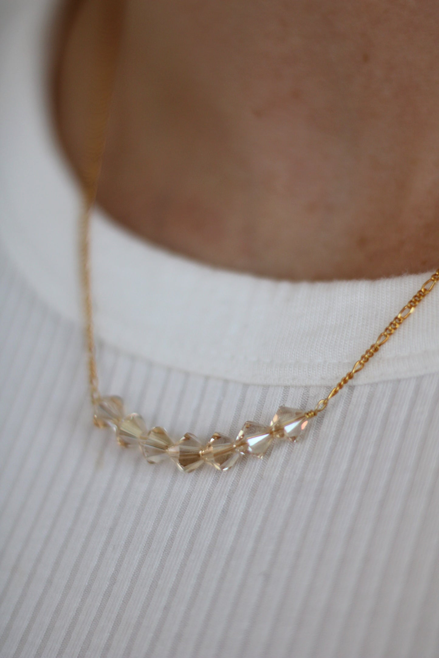 Crystal Necklace Beige