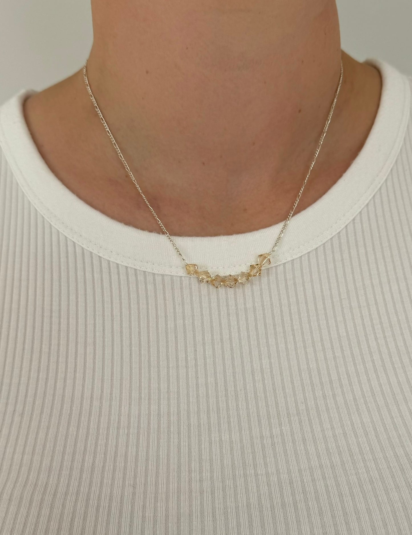 Crystal Necklace Beige